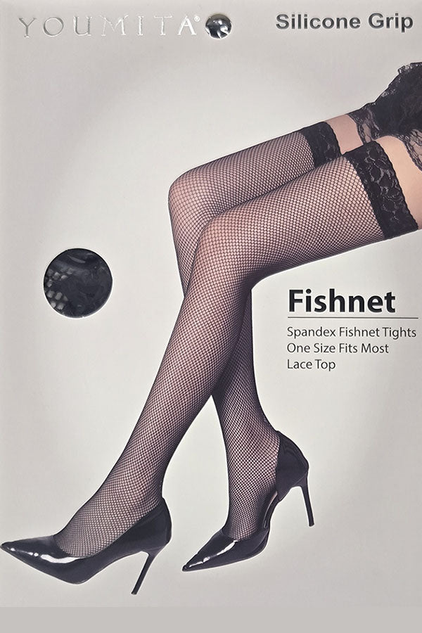 11019 Silicone Grip Fishnet Tights-Wholesale 6 pcs prepack
