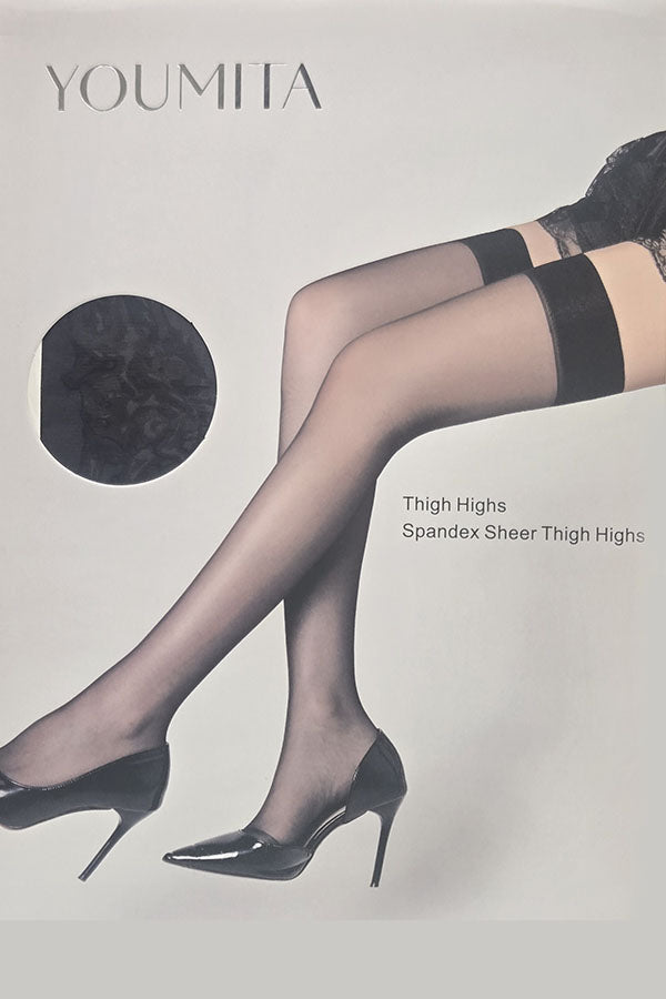 11025 Sheer Spandex Thigh High Stockings Wholesale 6pcs