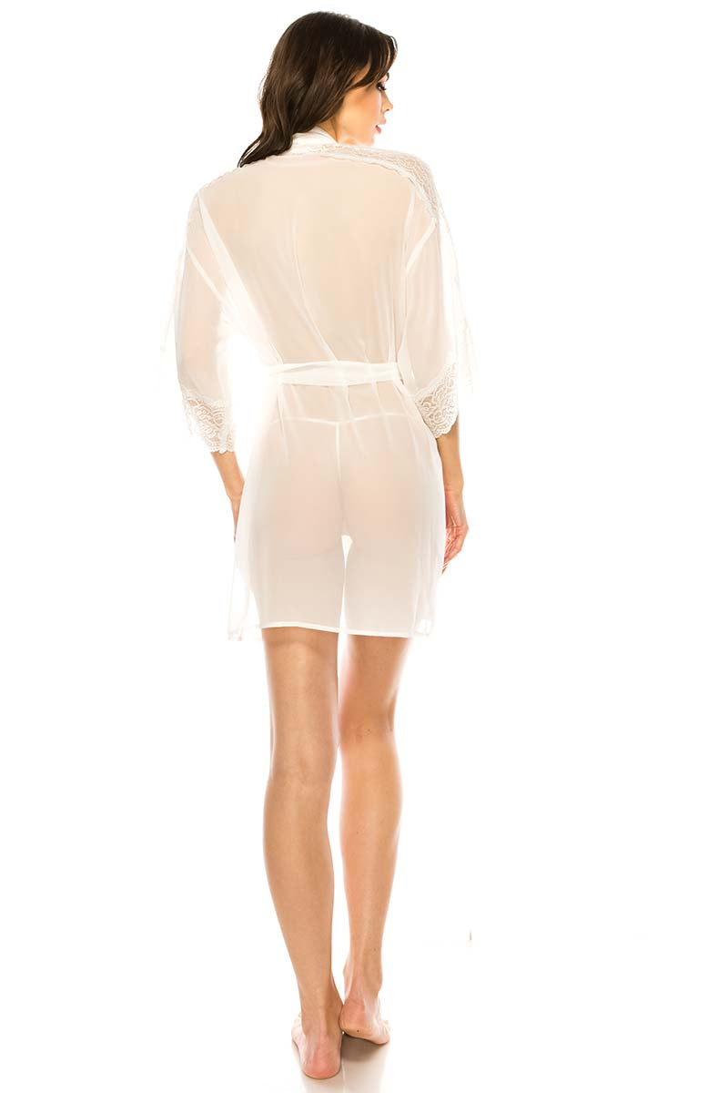 20174 6 Piece Elegant Sheer Cover-Up Lace Robe