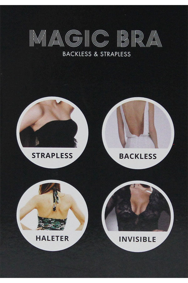 B3000 1 Piece Washable Adhesive Wing Bra – Strapless & Backless Push-Up with Front Tie – Sizes A–D