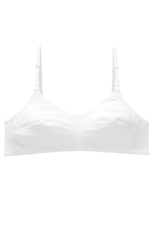 32572 6 Pieces Adjustable Straps, Comfortable Cotton Blend Wire-Free Junior A Cup Bra
