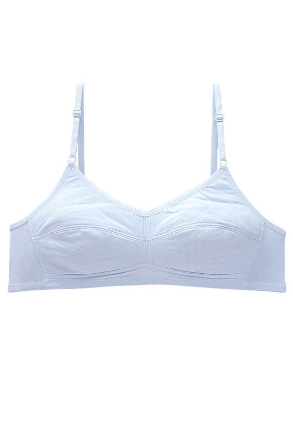 32572 6 Pieces Adjustable Straps, Comfortable Cotton Blend Wire-Free Junior A Cup Bra