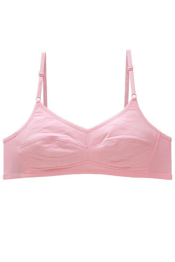 32572 6 Pieces Adjustable Straps, Comfortable Cotton Blend Wire-Free Junior A Cup Bra