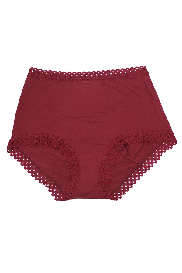 33023 12 Pieces Lace Trim Ultra-Soft & Comfortable, Rayon Blend Brief C02