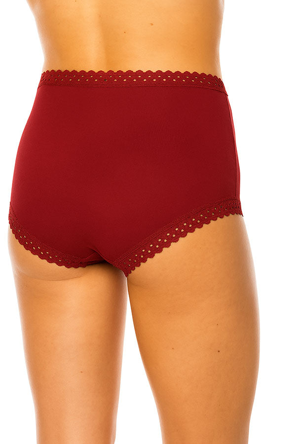33023 12 Pieces Lace Trim Ultra-Soft & Comfortable, Rayon Blend Brief C02