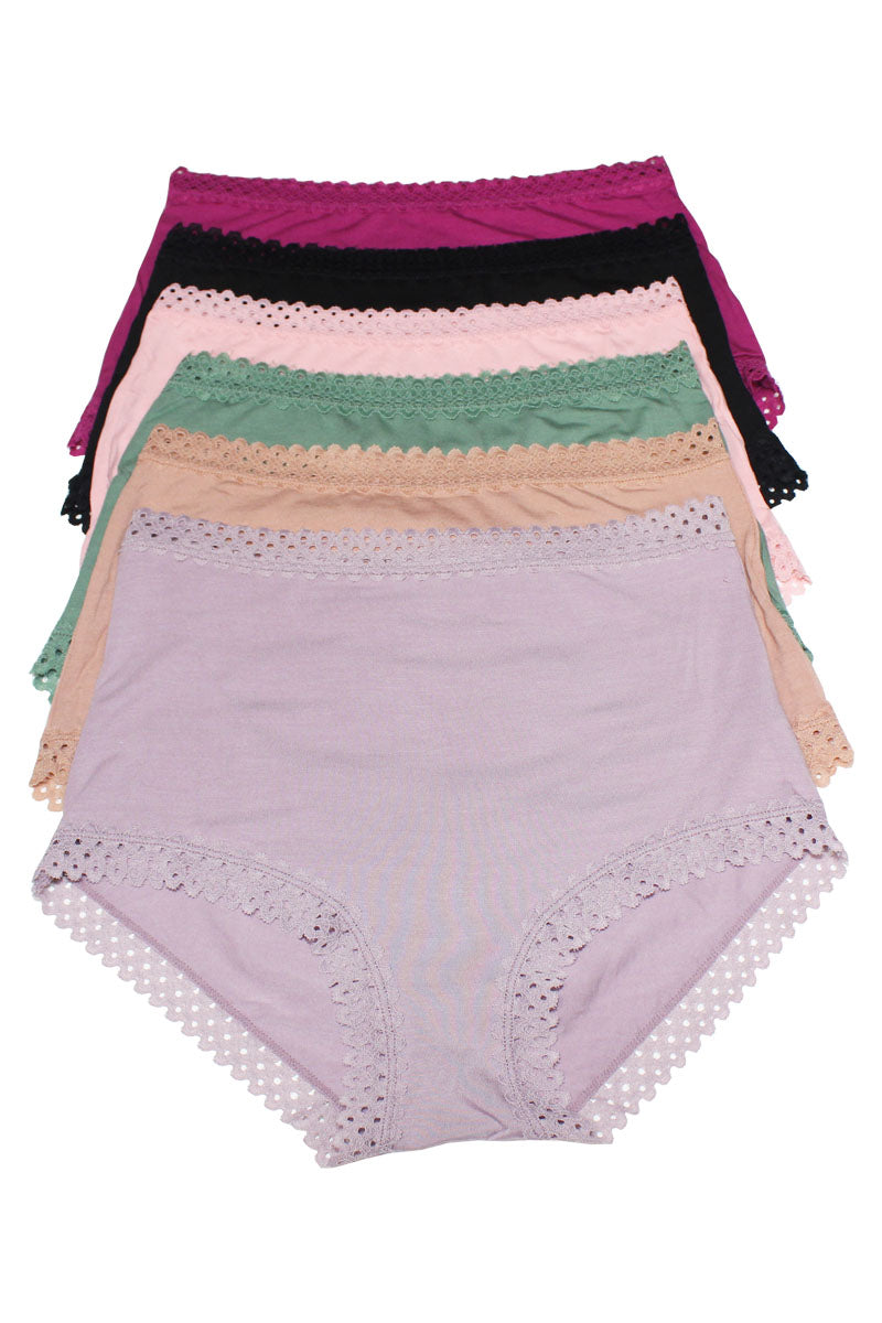 33023 Comfortable & Stylish Lace Trim Soft Brief C01