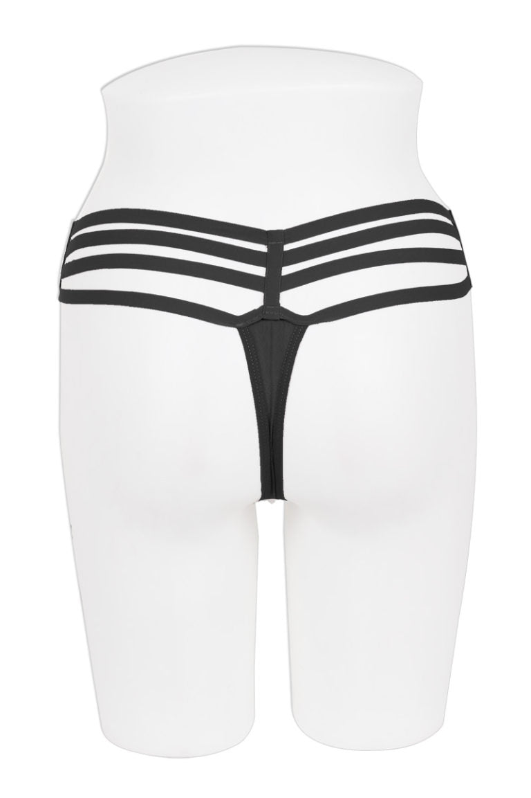 33087 12 Piece Soft Stretchy Fabric, Sexy Cage Design Microfiber Caged Thong Panty