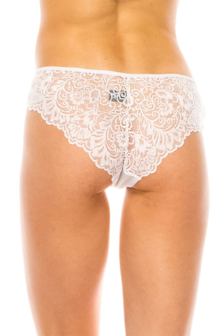 33133 12 Piece Lace Back with Ribbon Bow Detail & Comfortable Fit Cage Front Hipster Panty