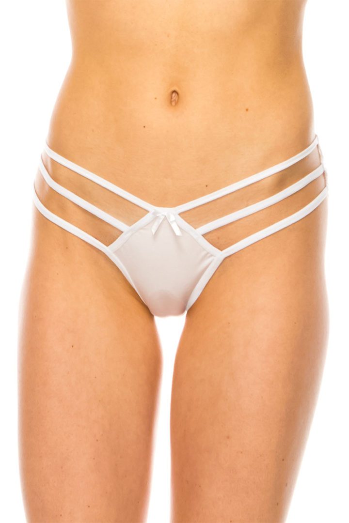 33133 12 Piece Lace Back with Ribbon Bow Detail & Comfortable Fit Cage Front Hipster Panty