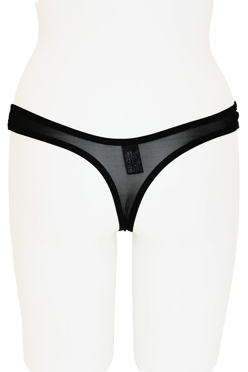 33371 12 Piece Mid Rise, Soft Mesh Back Crotchless Lace Panty