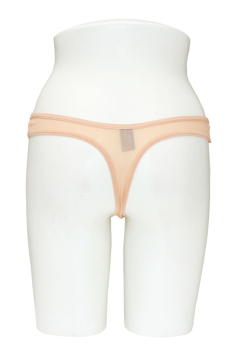 33371 12 Piece Mid Rise, Soft Mesh Back Crotchless Lace Thong