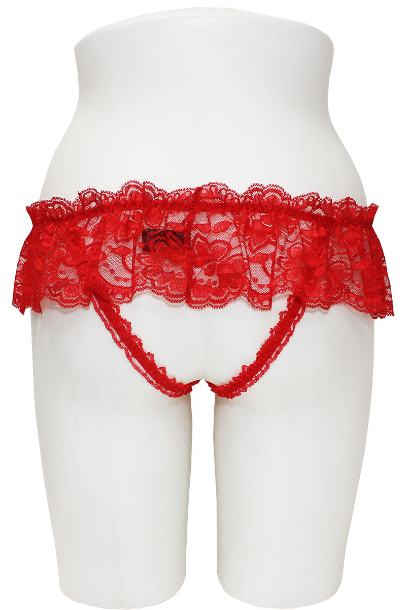 33378 12 Piece Sexy & Comfortable Crotchless Panty with Lace Skirt