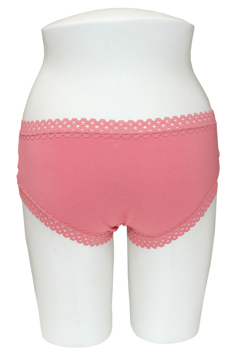 33499 12-Pack Elastic Band, Rayon/Spandex Blend Very Soft Panty with Lace Trim C01