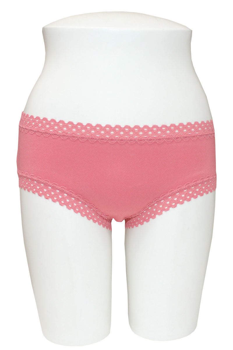 33499 12-Pack Elastic Band, Rayon/Spandex Blend Very Soft Panty with Lace Trim C01