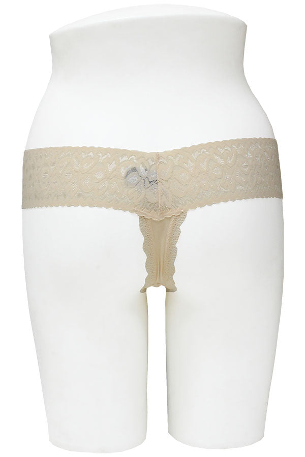 33504 12 Pieces Super Soft Rayon Blend, Wide Lace Waistband Lace Thong