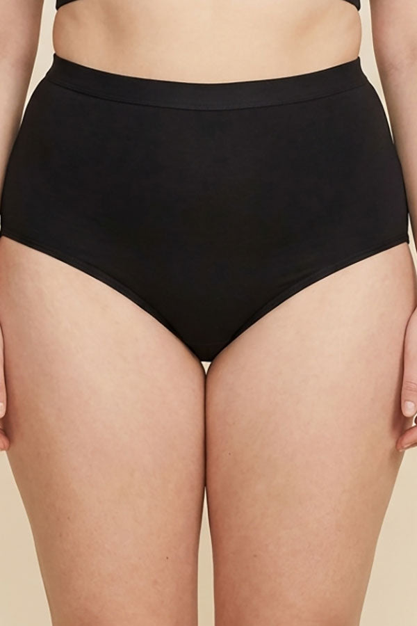 33538 High Waist Brief Panty – Soft Lightweight Nylon Spandex – Regular & Plus Size