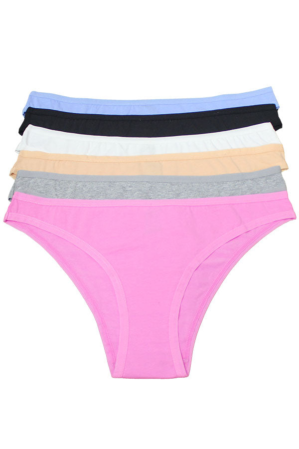 33557 12 Pieces Soft Cotton Blend, Elastic Band, Comfortable Fit Panty