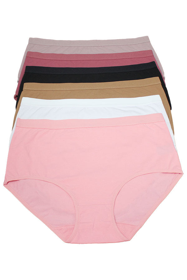 33564 12 Pieces Breathable Cotton-Spandex Blend, Elastic Waistband Panty