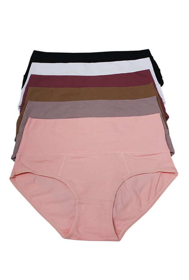 33565 12 Pieces Double Layered Waistband, Cotton Stretch Comfort Brief C01