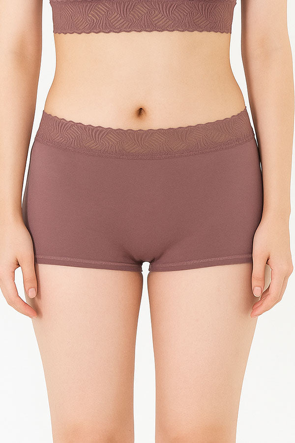 33585 Women’s Super Soft Boyshort Panties w/ Lace Waistband | 12pcs Prepack (Assorted) | Wholesale