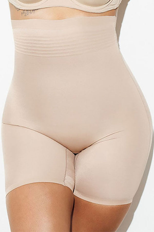 50147 6 Piece All Over Slimming for Tummy, Waist & Bottom Women's Silicone Lined Shapewear Shorts