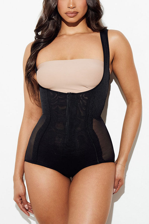 50277 1 Piece Tummy, Waist & Bottom Slimming Underbust Firm Mesh Full Bodyshaper