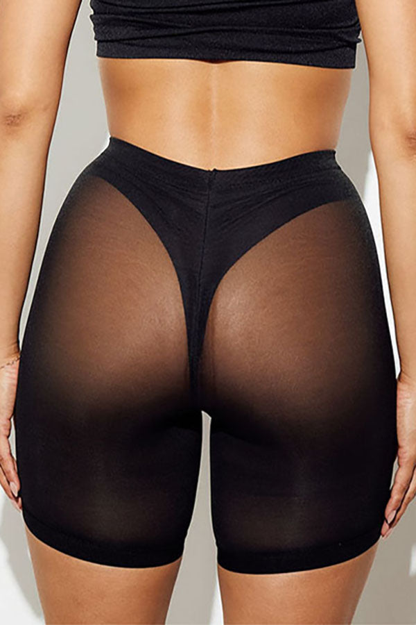 50279 6 Piece Mesh Shapewear Shorts with Soft Inner Lining Thong