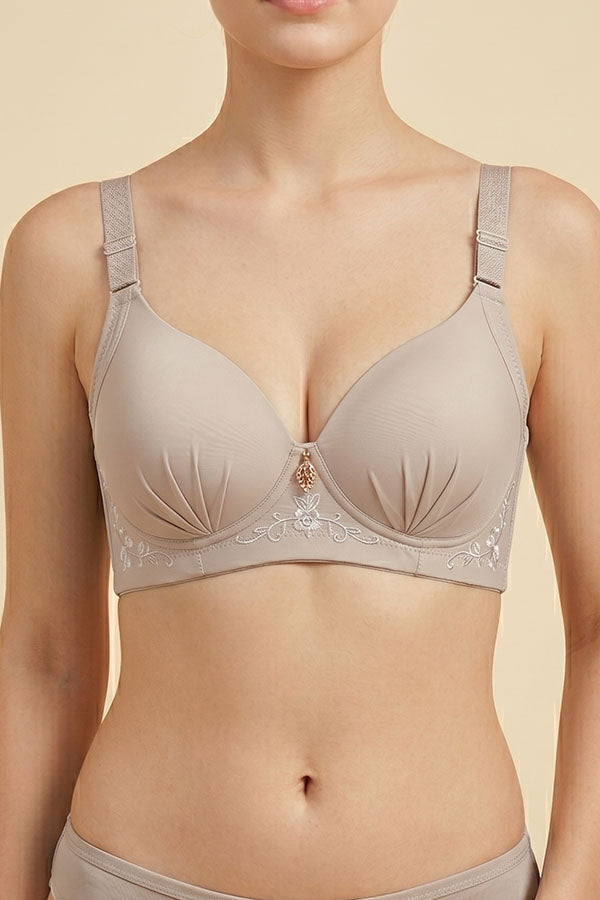 50295 6 Piece Comfortable Non-Underwire Bra for B, C, D Cups No Wireless Bra with Scrunch C03