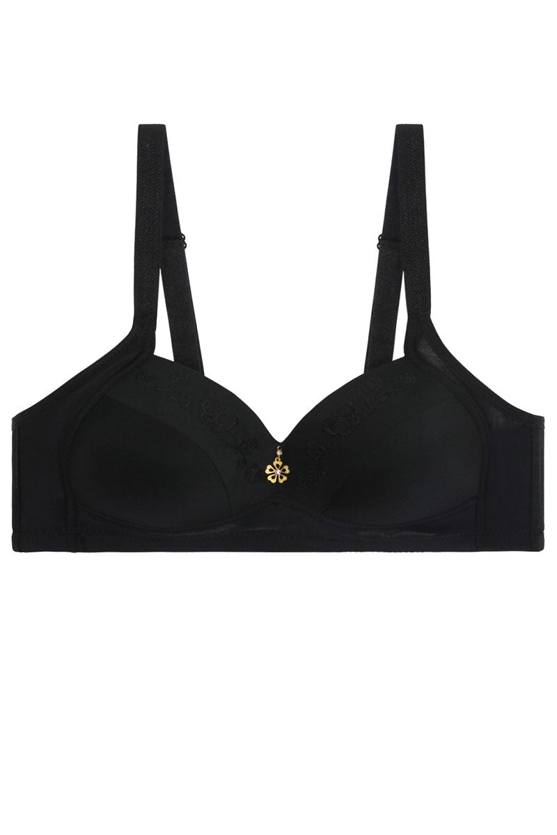 50296 6 Piece Wide Straps, Gold Ornament Detail U-Back Bra with No Underwire B,C Cup C03