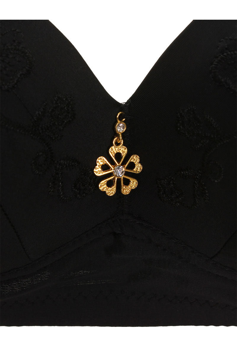 50296 6 Piece Wide Straps, Gold Ornament Detail U-Back Bra with No Underwire B,C,D Cup C02