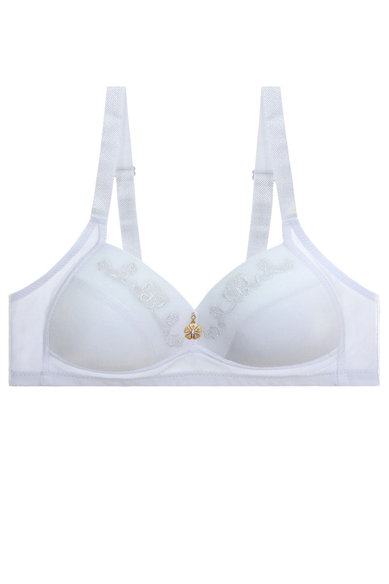 50296 6 Piece Wide Straps, Gold Ornament Detail U-Back Bra with No Underwire B,C Cup C03