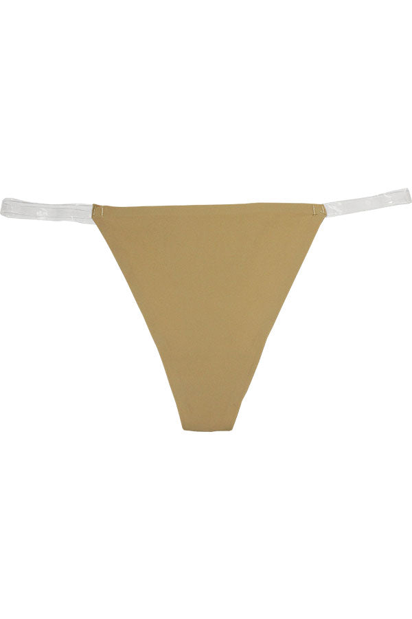 50300 12 Piece Side Clear Band Microfiber Spandex Thong