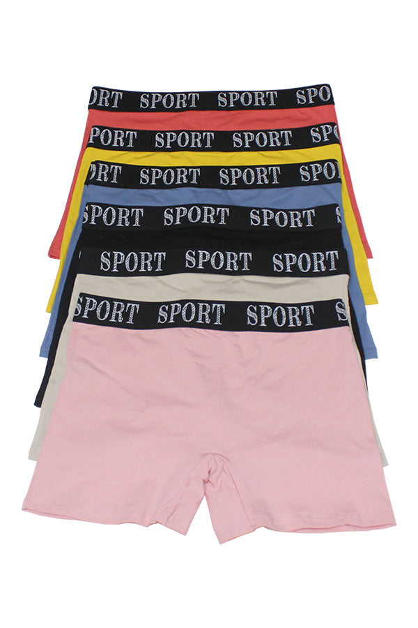 530 12 Piece Comfortable Elastic Fit, Breathable Cotton Sports Band Cotton Boyshort C03