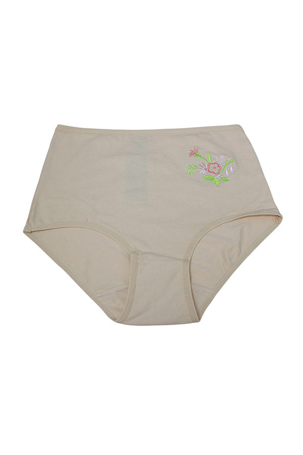 532 12 Pieces Soft Cotton & Comfortable Fit Flower Embroidery Mama Panty C01