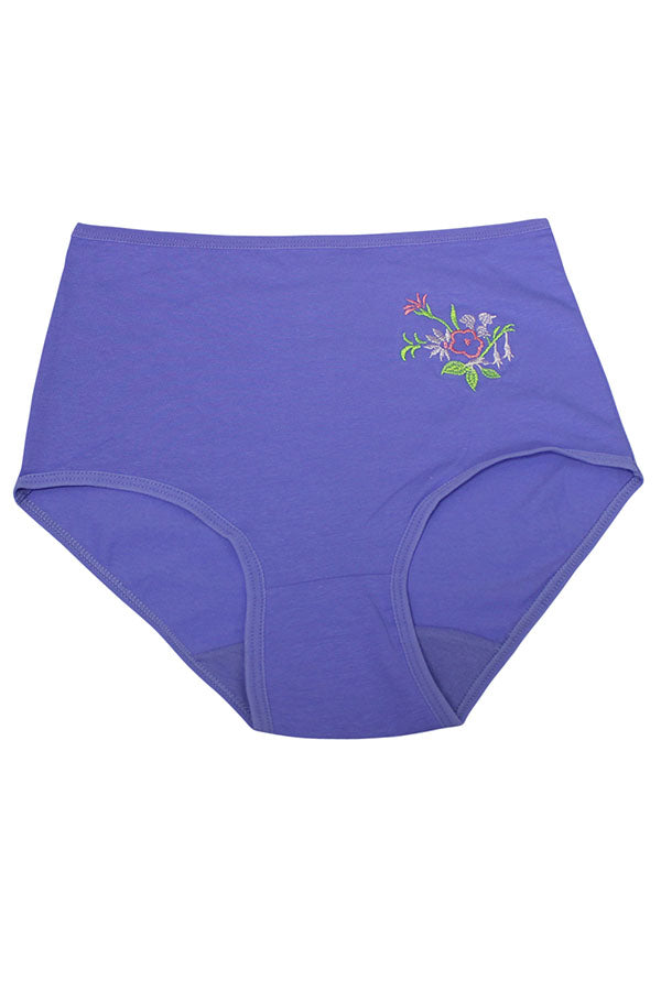 532 12 Pieces Soft Cotton & Comfortable Fit Flower Embroidery Mama Panty C01