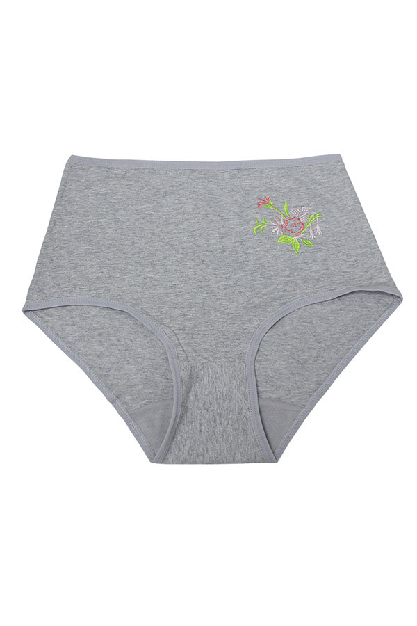 532 12 Pieces Soft Cotton & Comfortable Fit Flower Embroidery Mama Panty C01