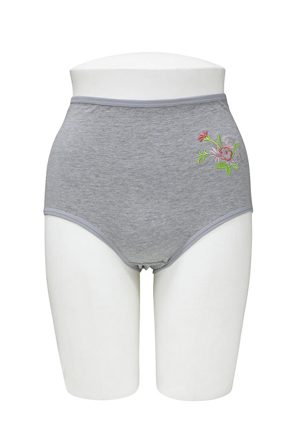 532 12 Pieces Soft Cotton & Comfortable Fit Flower Embroidery Mama Panty C01