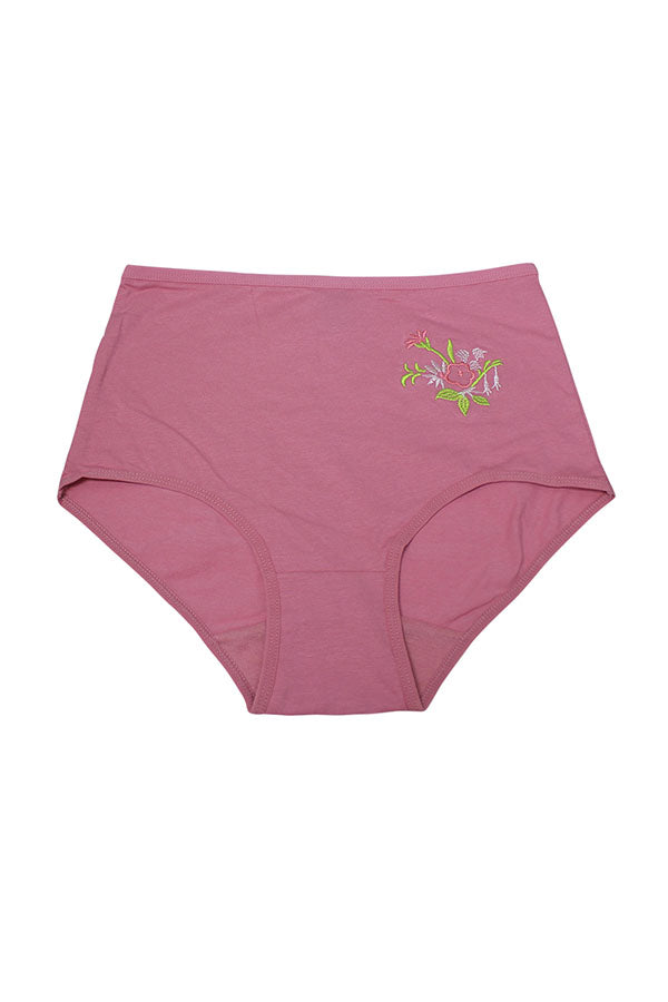 532 12 Pieces Soft Cotton & Comfortable Fit Flower Embroidery Mama Panty C01