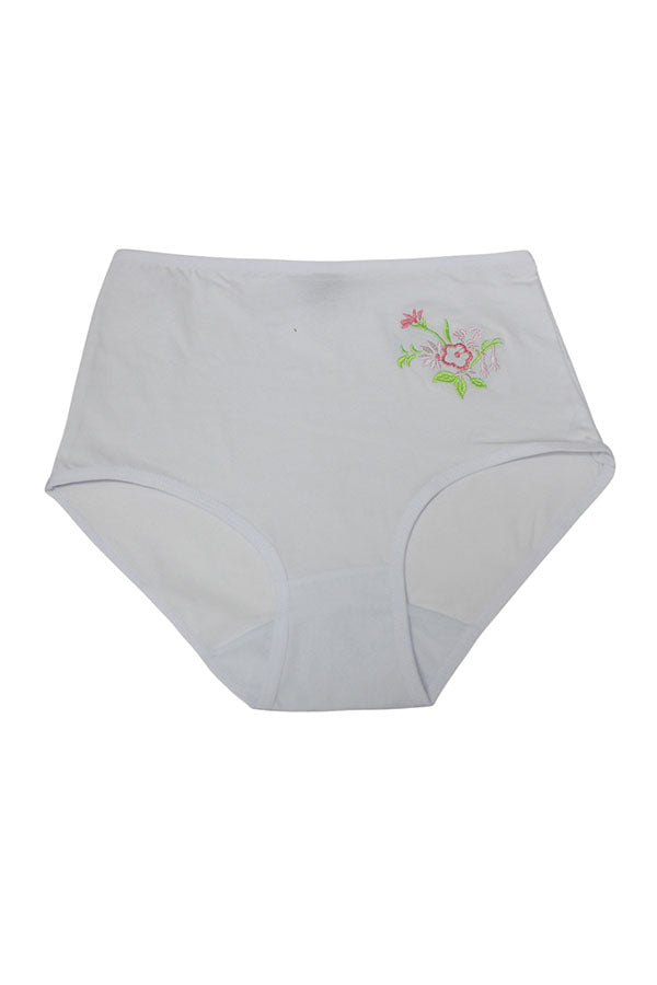 532 12 Pieces Soft Cotton & Comfortable Fit Flower Embroidery Mama Panty C01