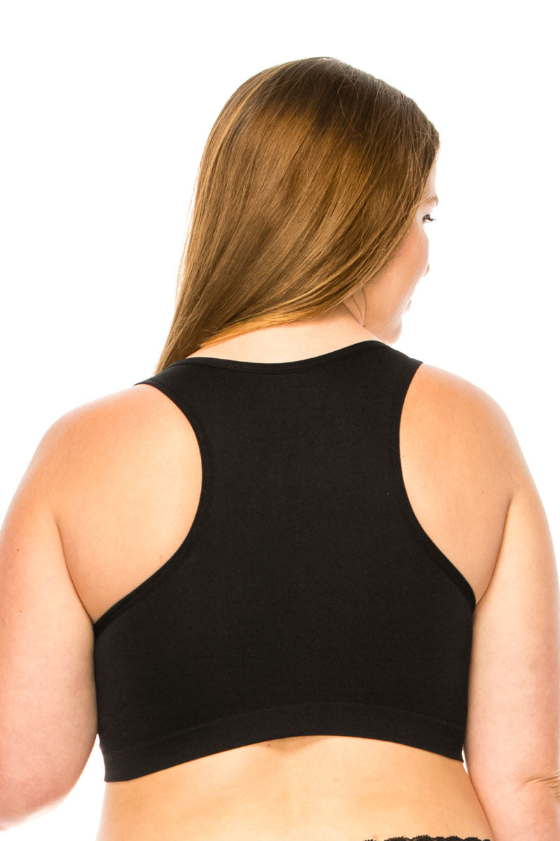 6249 6 Piece Lightly Padded, Underwire Support Racerback Sports Bra Plus Size