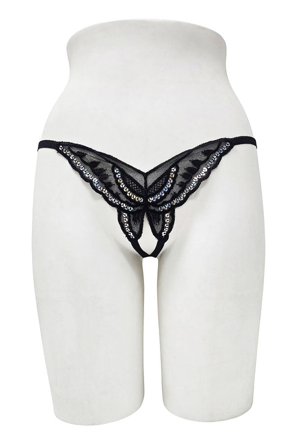 66092 6 Piece Butterfly Crotchless G-String Thong