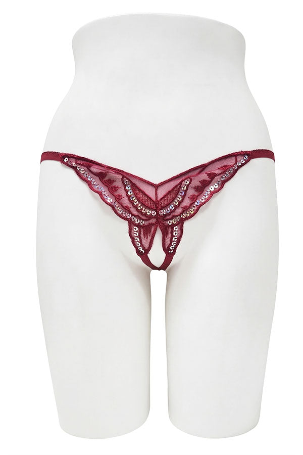 66092 6 Piece Butterfly Crotchless G-String Thong