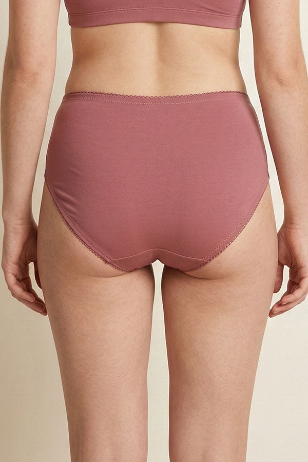 70071 Youmita Women’s Soft Cotton Stretch High Waist Brief Panty with Picot Trim, 12PCS Prepack C01