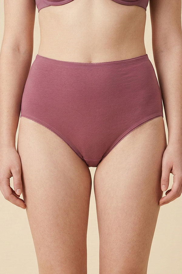 70071 Youmita Women’s Soft Cotton Stretch High Waist Brief Panty with Picot Trim, 12PCS Prepack C01