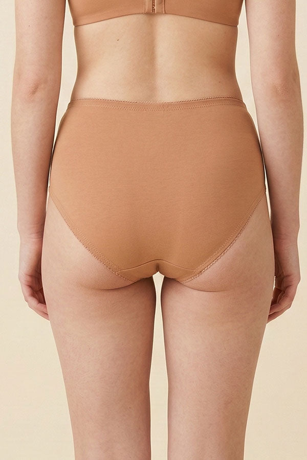 70071 Youmita Women’s Soft Cotton Stretch High Waist Brief Panty with Picot Trim, 12PCS Prepack C01