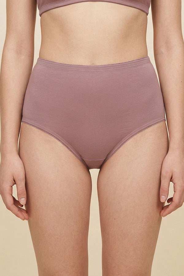 70071 Youmita Women’s Soft Cotton Stretch High Waist Brief Panty with Picot Trim, 12PCS Prepack C01