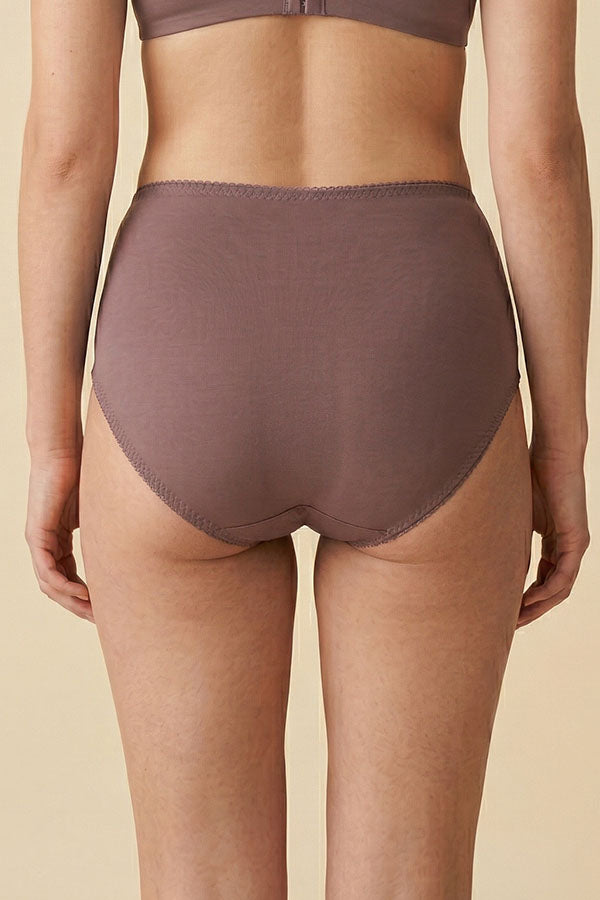 70072 Youmita Cotton High Waist Brief Panties w/ Front Zipper Pocket - 12 pcs