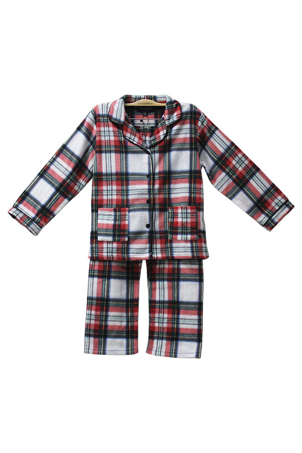 6 Pieces Soft 100% Polyester Sleepwear Kids Plaid Pajama Set