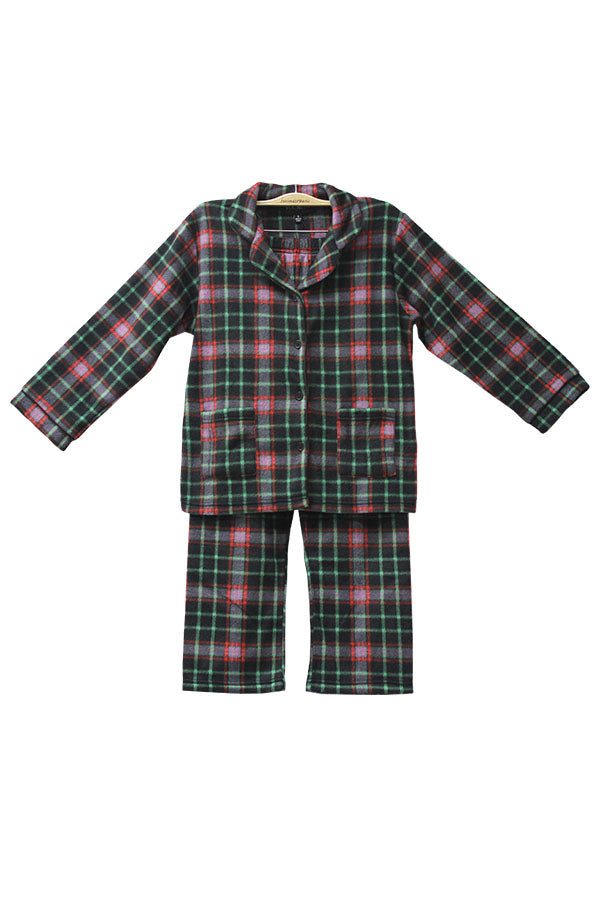 6 Pieces Soft 100% Polyester Sleepwear Kids Plaid Pajama Set