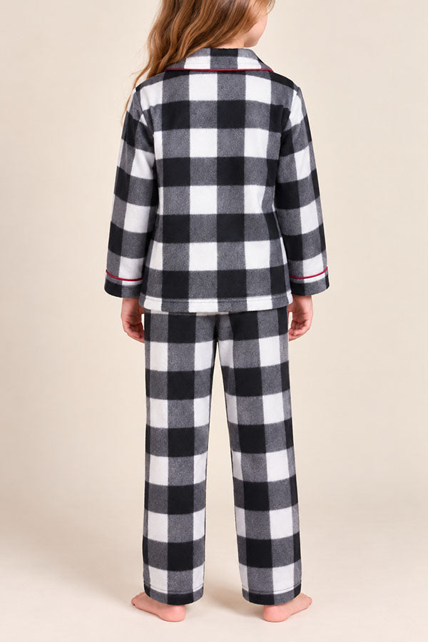 6 Pieces Soft 100% Polyester Sleepwear Kids Plaid Pajama Set